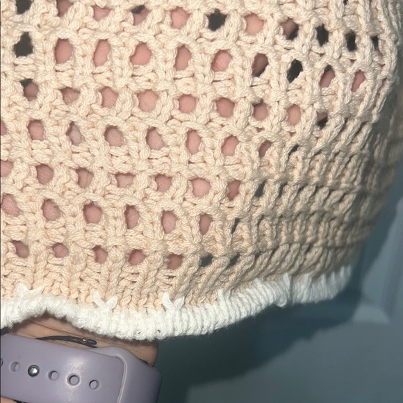 Francesca's Collections Tan Crochet Swim Cover-Up - Picture 5 of 6